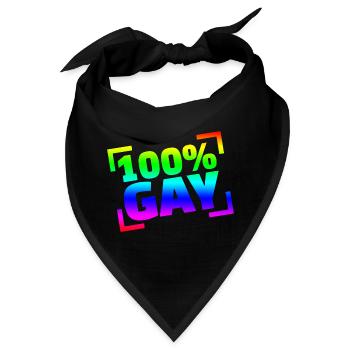 100 Gay / CSD - Bandana - Schwarz - Vorne