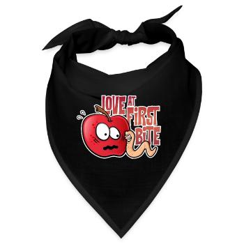 Apple-Wurm Liebe auf den ersten Blick - Bandana - Schwarz - Vorne