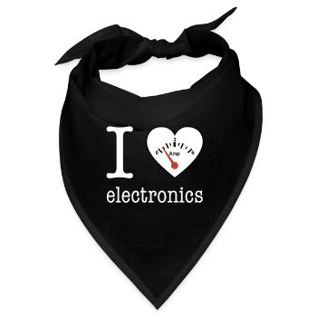 I love Electronics - Elektronik / Geschenk Idee - Bandana - Schwarz - Vorne
