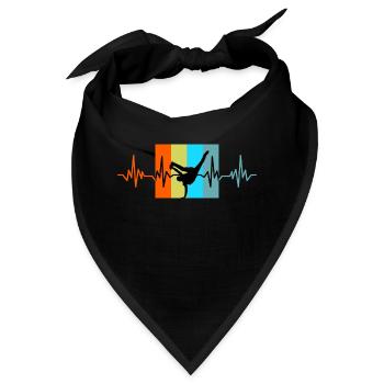 Breakdance Herzschlag retro Geschenk - Bandana - Schwarz - Vorne