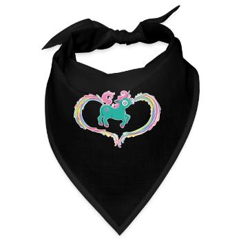 Einhorn Kotze Kacke Regenbogen - Bandana - Schwarz - Vorne