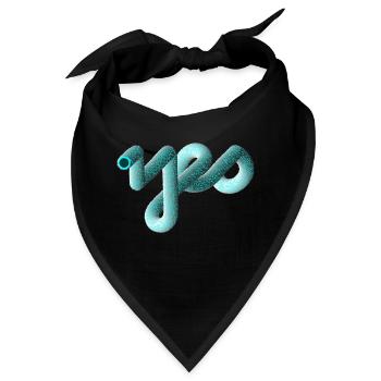 YES Font kuschel Effekt 3D - Bandana - Schwarz - Vorne