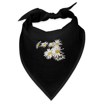 Hintergrund mit Gänseblümchenblumen - Bandana - Schwarz - Vorne