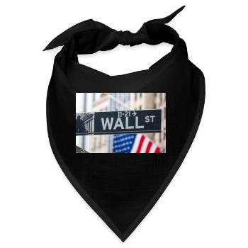 Wall Street street sign New York USA - Bandana - Schwarz - Vorne