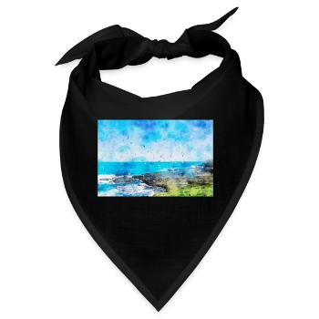 Wasserfarben Bild von Hunderten von Möwen - Bandana - Schwarz - Vorne