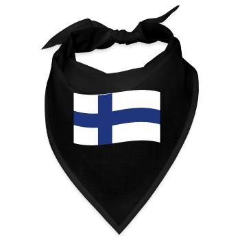 Finnland Flagge Finland Fahne Finnish Finn Land - Bandana - Schwarz - Vorne