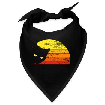 vintage cat - Bandana - Schwarz - Vorne