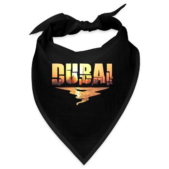 Dubai Skyline T-Shirt Sonnenuntergang Burj Khalifa - Bandana - Schwarz - Vorne