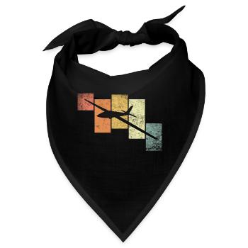 Flieger mit buntem Hintergrund - Bandana - Schwarz - Vorne