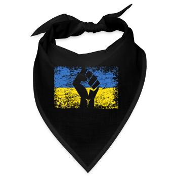 Unterstützung UKRAINE Unterstützung Ukraine Flagge Ukraine - Bandana - Schwarz - Vorne