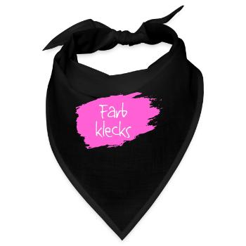 Farbklecks pink - Bandana - Schwarz - Vorne