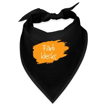 Farbklecks orange - Bandana - Schwarz - Vorne