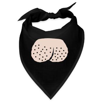 Hoden Comic rasierte Eier - Bandana - Schwarz - Vorne