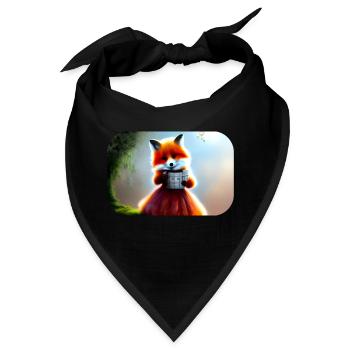 Fuchs im Kleid Füchsin - Bandana - Schwarz - Vorne