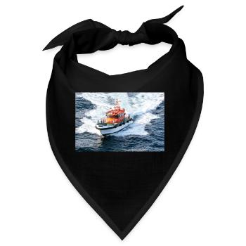 Bild eines Lotsenbootes in Aktion - Bandana - Schwarz - Vorne