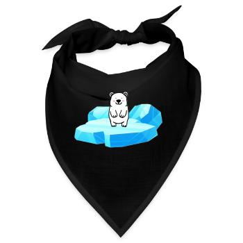 Süsser kleiner Eisbär auf einer Eisscholle - Bandana - Schwarz - Vorne