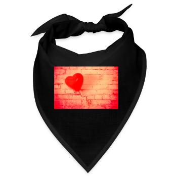 Rotes Herz - Bandana - Schwarz - Vorne