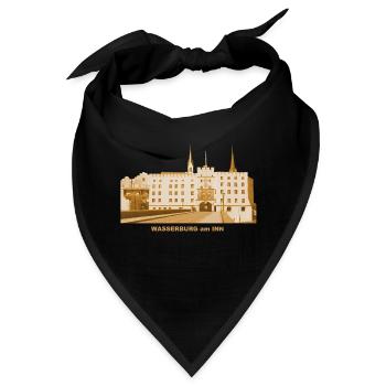 Wasserburg am Inn Brucktor Rosenheim Oberbayern - Bandana - Schwarz - Vorne