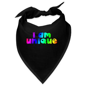 I AM UNIQUE Ich bin einzigartig / rainbow - Bandana - Schwarz - Vorne