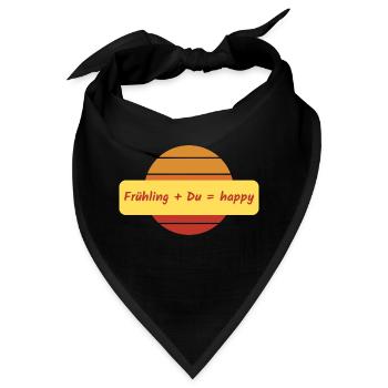 Frühling + Du = happy - Bandana - Schwarz - Vorne
