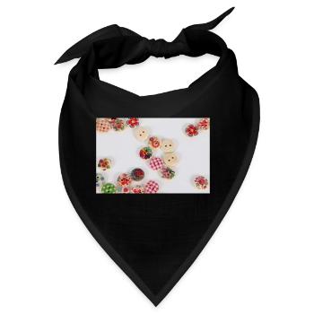 bunte Knöpfe - Bandana - Schwarz - Vorne