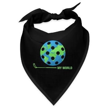 Floorball Unihockey FLOORBALL-world Floorballer - Bandana - Schwarz - Vorne