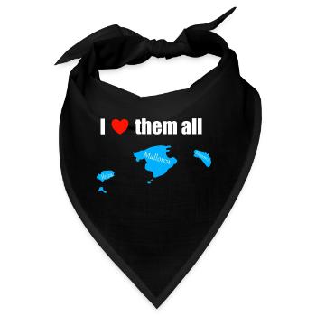 I love them all - Balearen - Bandana - Schwarz - Vorne