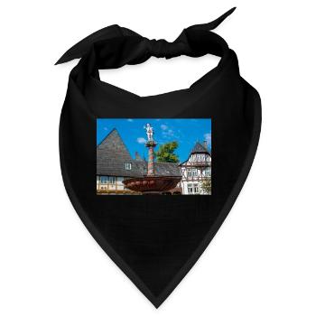 Brunnen auf historischem Marktplatz Goslar - Bandana - Schwarz - Vorne