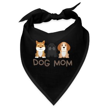 Dog Mom mit 3 Hunden - Bandana - Schwarz - Vorne