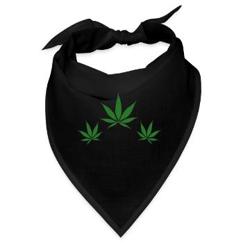 Hanfblätter - Bandana - Schwarz - Vorne