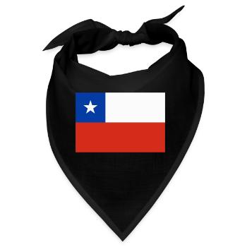 Chili-Flagge / Drapeau Chili - Bandana - Schwarz - Vorne