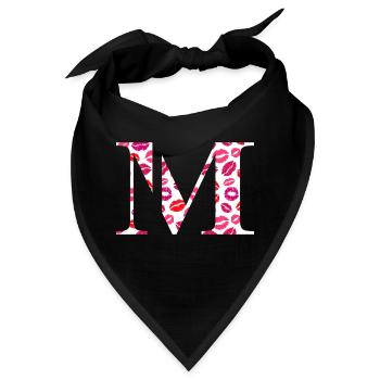 Buchstabe m Küsse - Bandana - Schwarz - Vorne