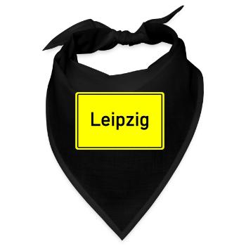 ortsschild leipzig - Bandana - Schwarz - Vorne