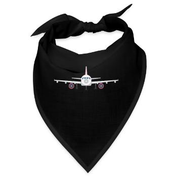 Flugzeug (von vorne) - Bandana - Schwarz - Vorne