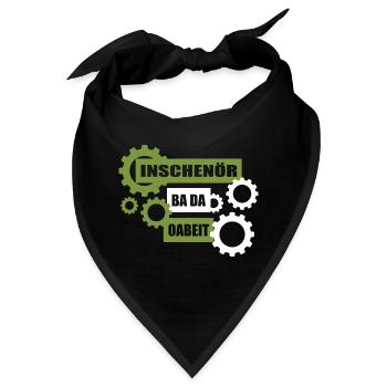 Inschenör ba da Oabeit, Ingenieur bei der Arbeit - Bandana - Schwarz - Vorne