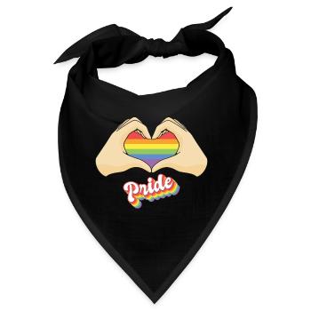 Gay Lesbian Pride Heart - LGBT Regenbogenflagge - Bandana - Schwarz - Vorne