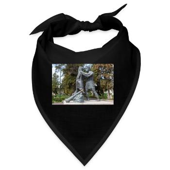 Statue des mythologischen Ringkampfes - Bandana - Schwarz - Vorne