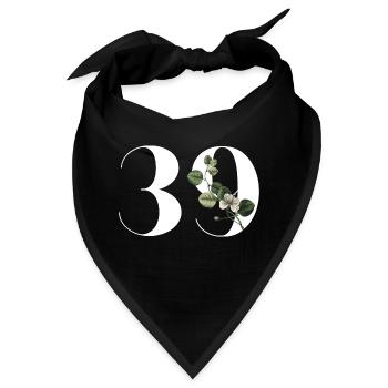 Nummer 39 Blumengrün - 39. Blumengeburtstag - Bandana - Schwarz - Vorne