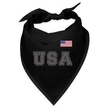 TEAM USA amerikanische Flagge Fahne über Schrift - Bandana - Schwarz - Vorne