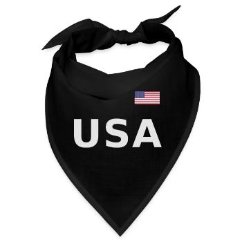 TEAM USA amerikanische Flagge Fahne über Schrift - Bandana - Schwarz - Vorne