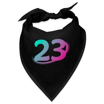 Nummer 23 mehrfarbig - Bandana - Schwarz - Vorne