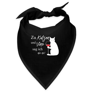 Katzen und Vino - Bandana - Schwarz - Vorne
