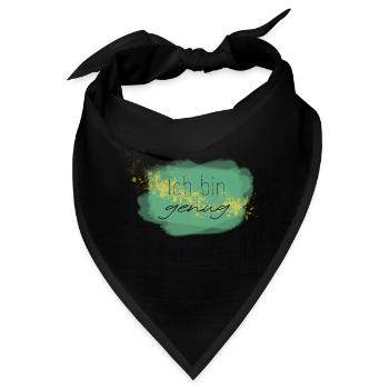 Affirmation "Ich bin genug" - Bandana - Schwarz - Vorne
