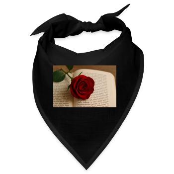 Buch und Rose - Bandana - Schwarz - Vorne