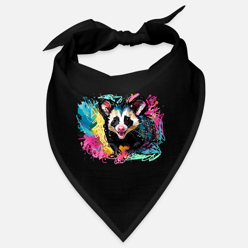 Opossum, ilustration,Beutelratte, bunt, Graffiti Bandana