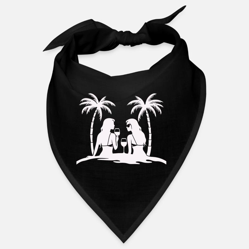 Silhouette style tropical beach night Bandana