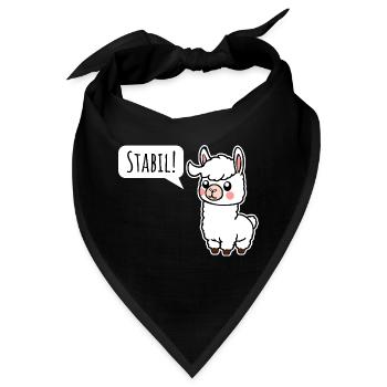 Bleibt Stabil! So wie das kleine Lama - Bandana - Schwarz - Vorne