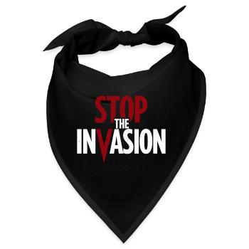 Stop The Invasion Gegen Aggression - Bandana - Schwarz - Vorne
