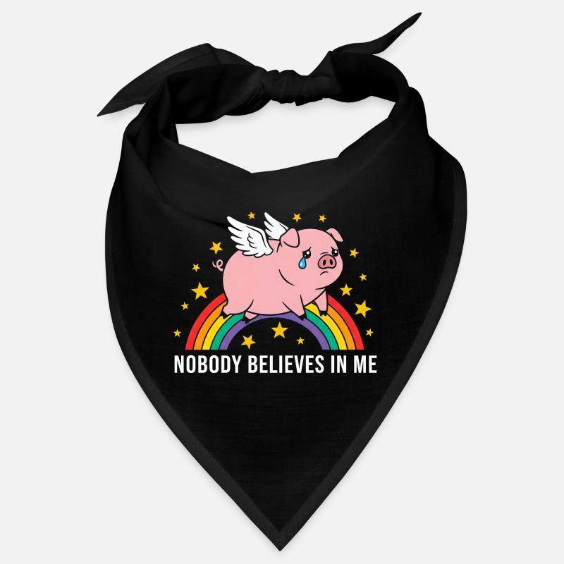 Sad pig on rainbow Bandana
