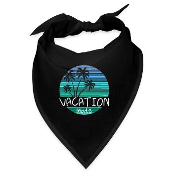 Vacation Mode Retro Palmen Sonnenuntergang Strand - Bandana - Schwarz - Vorne